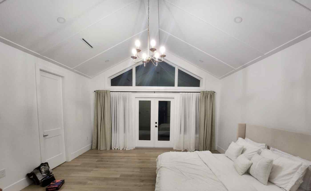 Rear dormer loft bedroom with French doors and Juliet balcony