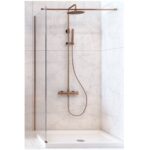 Wetroom Panel (8mm Glass, 2000mm Height) – Brushed Rose Gold