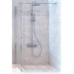Wetroom Panel (8mm Glass, 2000mm Height) – Brushed Nickel