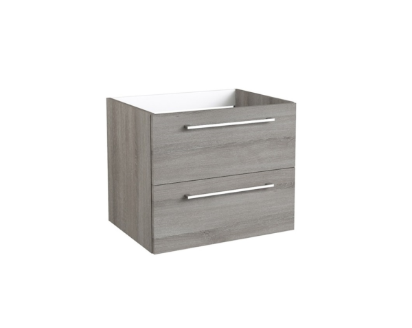Radiance (600mm-2 Drawer) Wall Hung Vanity Unit – Grey Ash