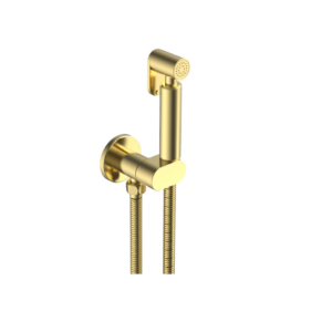 Douche Kit (Round) with Anti-Flood Safety Valve – Brushed Gold