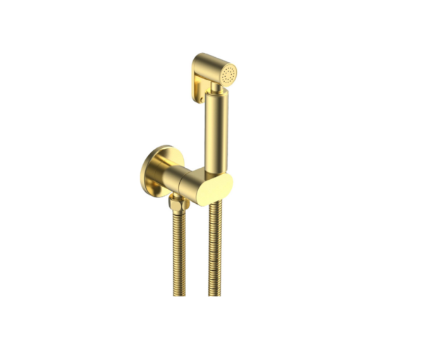 Douche Kit (Round) with Anti-Flood Safety Valve – Brushed Gold
