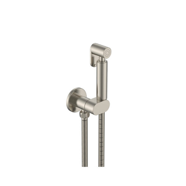 Douche Kit (Round) with Anti-Flood Safety Valve – Brushed Nickel