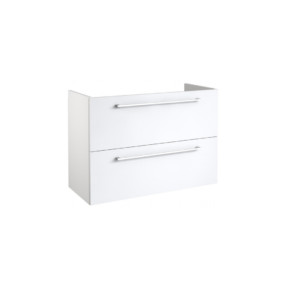 Metro (800mm-2 Drawer) Wall Hung Short Projection Vanity – Glossy White