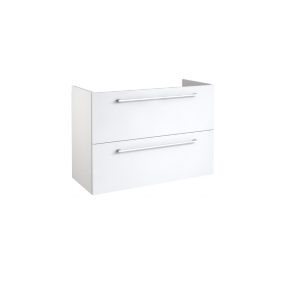 Metro (800mm-2 Drawer) Wall Hung Short Projection Vanity – Glossy White