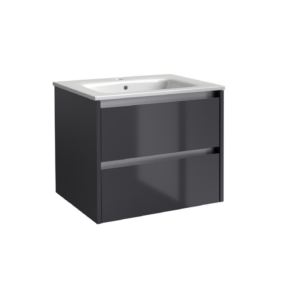 CITY39 (500mm-2 Drawer) Wall Hung Vanity Unit – Anthracite