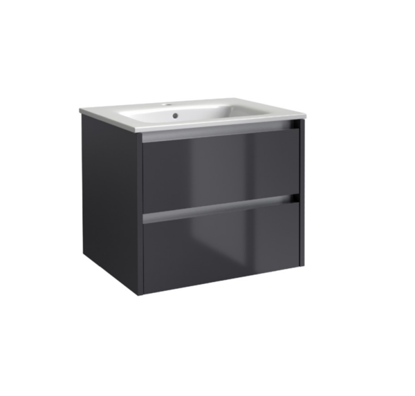 CITY39 (500mm-2 Drawer) Wall Hung Vanity Unit – Anthracite