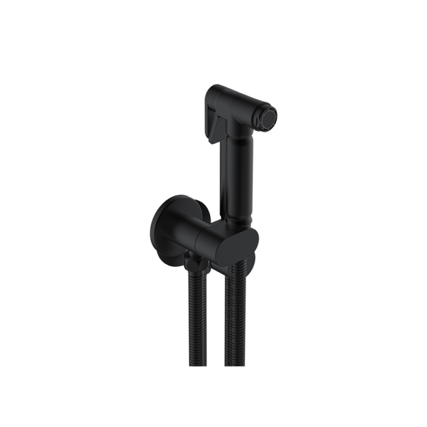 Douche Kit (Round) with Anti-Flood Safety Valve – Matt Black