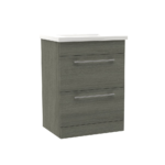 Radiance (600mm-2 Door) Floor Standing Vanity Unit – Grey Ash