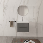 Isla Anthracite (600mm): Wall Hung Vanity Unit with Deep Ceramic Basin
