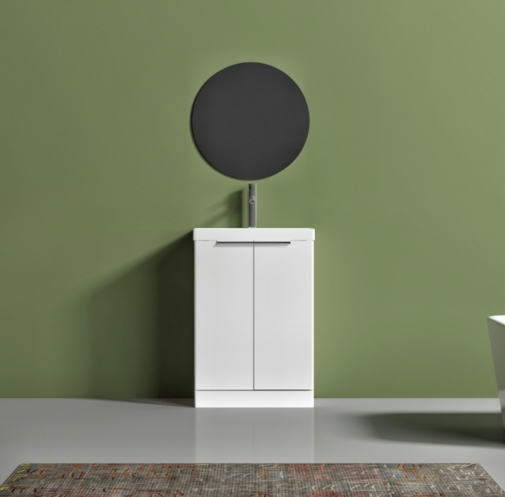 Valencia Gloss White (505mm) Floor Standing Vanity with Ceramic Basin