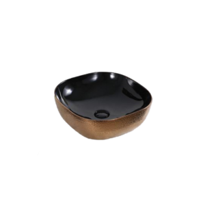 Art Basin (425x425x145mm) – Gloss Rose Gold & Black