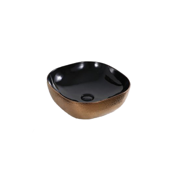 Art Basin (425x425x145mm) – Gloss Rose Gold & Black
