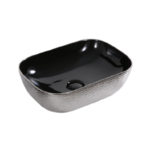 Art Basin (500x400x140mm) – Gloss Nickel & Black