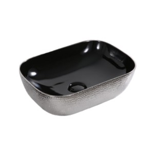 Art Basin (500x400x140mm) – Gloss Nickel & Black
