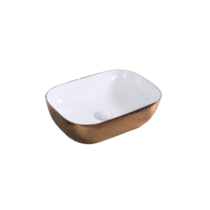 Art Basin (500x400x140mm) – Gloss Rose Gold & White