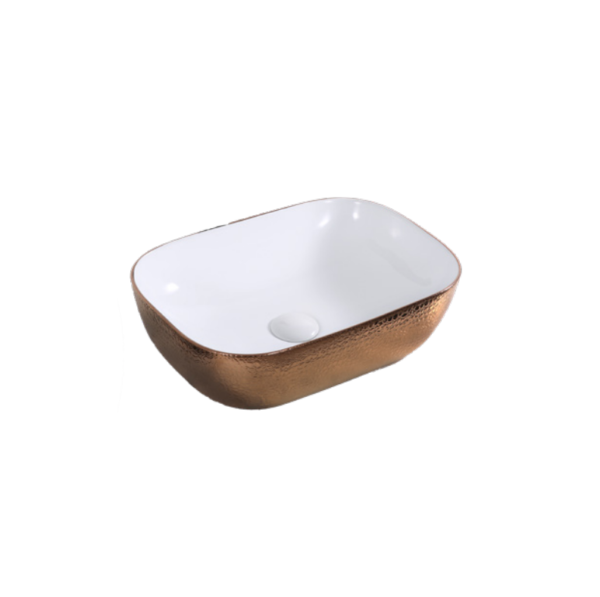 Art Basin (500x400x140mm) – Gloss Rose Gold & White
