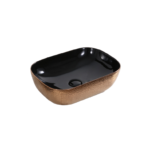Art Basin (500x400x140mm) – Gloss Rose Gold & Black