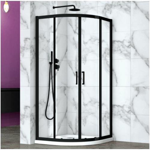 Black Quadrant Shower Enclosure (1950mm, 8mm Thickness)