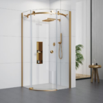 900 Quadrant Shower Door (8mm Glass) – Brushed Gold