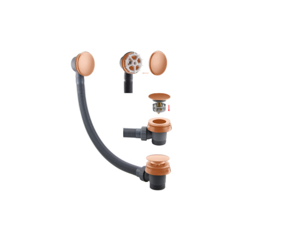 Treviso Easy Clean Bath Waste – Brushed Rose Gold