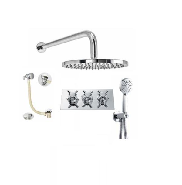 BO-CRSPACK6H: Thermostatic Concealed Shower Pack (Cross & Round)
