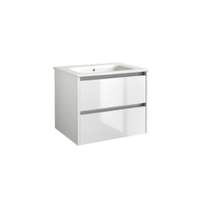 CITY39 (500mm-2 Drawer) Wall Hung Vanity Unit – Glossy White