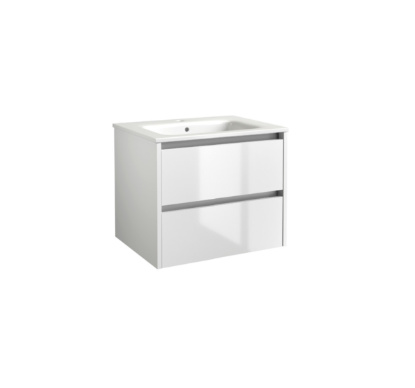 CITY39 (500mm-2 Drawer) Wall Hung Vanity Unit – Glossy White