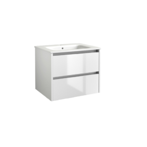 CITY39 (600mm-2 Drawer) Wall Hung Vanity Unit – Glossy White