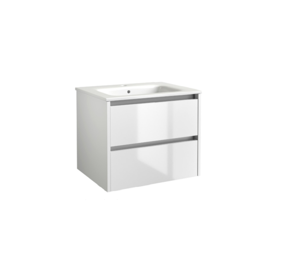 CITY39 (600mm-2 Drawer) Wall Hung Vanity Unit – Glossy White