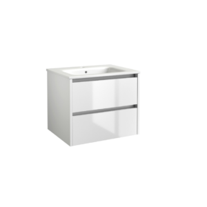CITY39 (800mm-2 Drawer) Wall Hung Vanity Unit – Glossy White