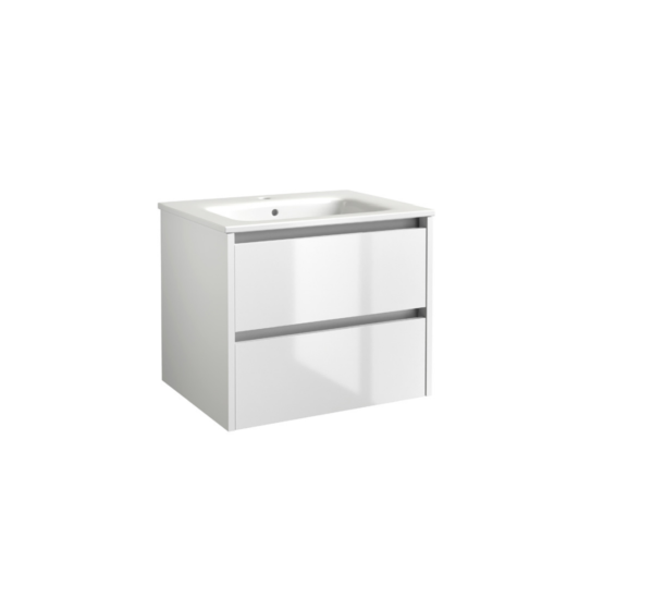 CITY39 (800mm-2 Drawer) Wall Hung Vanity Unit – Glossy White