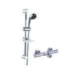 Round Thermostatic Bath Shower Mixer & Slide Rail Kit
