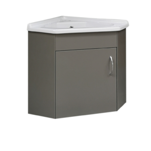 Wall Hung Corner (410mm) Vanity Unit – Matt Dark Grey