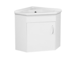 Wall Hung Corner (410mm) Vanity Unit – Gloss White
