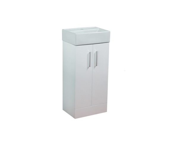 Flair (420mm-2 Door) Floor Standing Vanity Unit – Glossy White