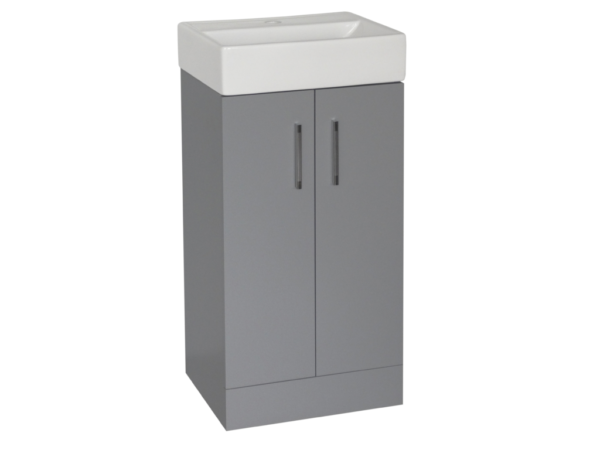 Flair (420mm-2 Door) Floor Standing Vanity Unit – Matt Light Grey