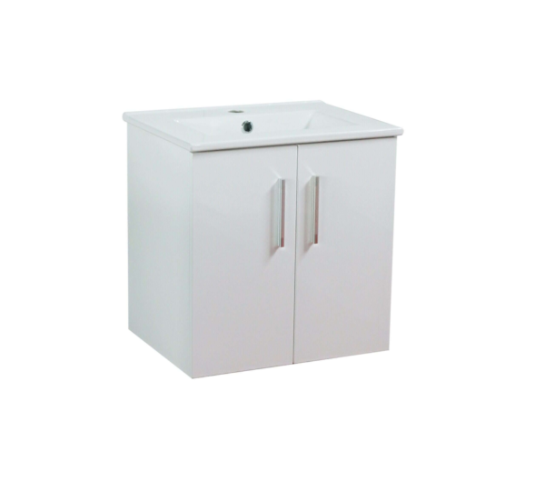 Flair (500mm-2 Door) Wall Hung Vanity Unit – Glossy White