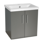 Flair (500mm-2 Door) Wall Hung Vanity Unit – Matt Dark Grey