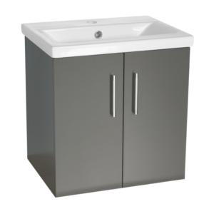 Flair (500mm-2 Door) Wall Hung Vanity Unit – Matt Dark Grey