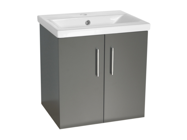 Flair (500mm-2 Door) Wall Hung Vanity Unit – Matt Dark Grey