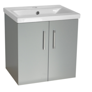 Flair (500mm-2 Door) Wall Hung Vanity Unit – Matt Light Grey