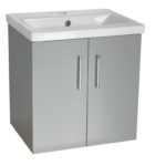 Flair (500mm-2 Door) Wall Hung Vanity Unit – Matt Light Grey