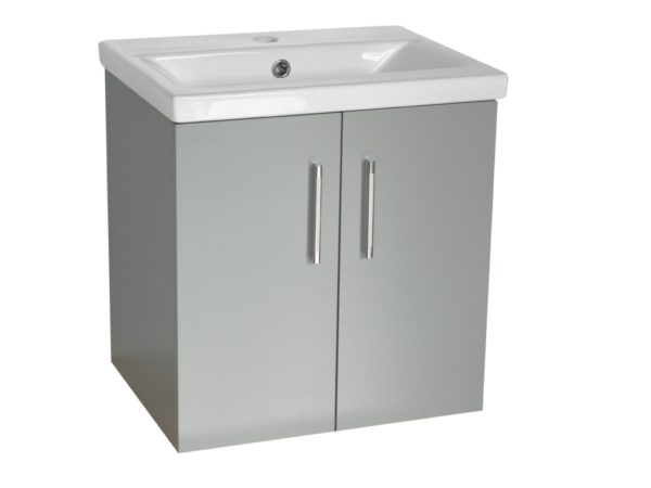 Flair (500mm-2 Door) Wall Hung Vanity Unit – Matt Light Grey