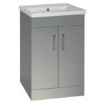 Flair (500mm-2 Door) Floor Standing Vanity Unit – Matt Light Grey