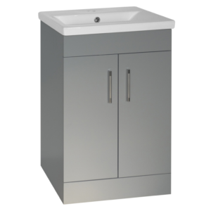 Flair (500mm-2 Door) Floor Standing Vanity Unit – Matt Light Grey