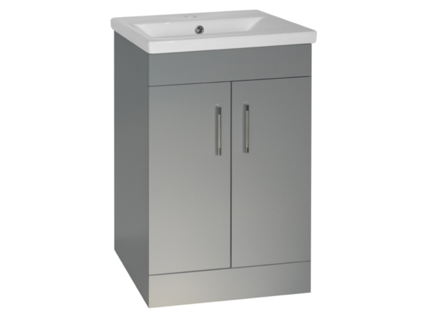 Flair (500mm-2 Door) Floor Standing Vanity Unit – Matt Light Grey