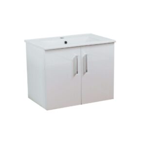Flair (600mm-2 Door) Wall Hung Vanity Unit – Glossy White