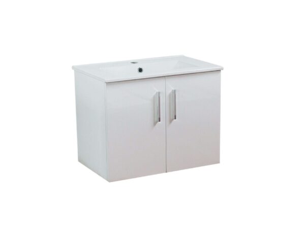 Flair (600mm-2 Door) Wall Hung Vanity Unit – Glossy White