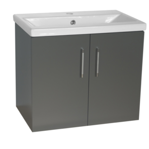 Flair (600mm-2 Door) Wall Hung Vanity Unit – Matt Dark Grey